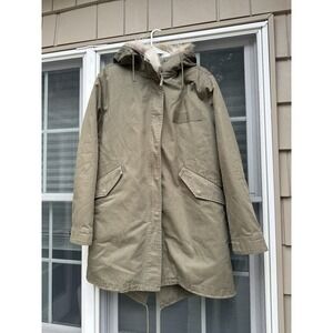 Yves Salomon Army Green & Rabbit Fur Parka Coat EU 42